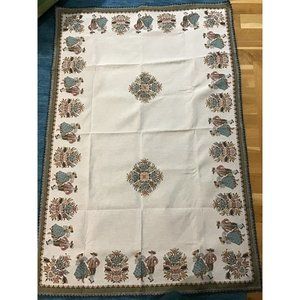 FINICOP GANDINO VICTORIAN FLORAL TABLECLOTH 53” x 79” VINTAGE NEW